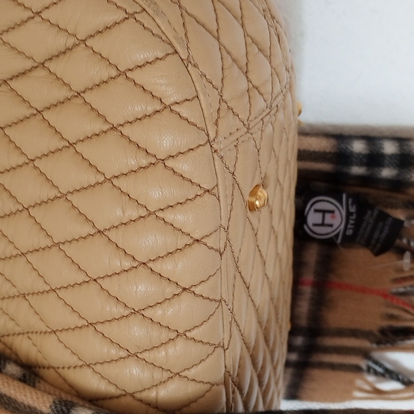 ERIC JAVITS SHOULDER BAG TAN LEATHER CHANEL DESIGN - Picture 9 of 11